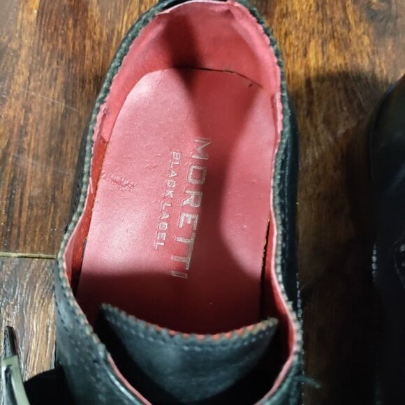 Moretti Black Label Leather Monk Strap Loafer Dress Shoes Men's Size 12 - Picture 9 of 12